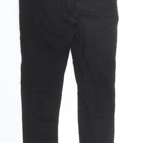 Warehouse Womens Black Cotton Skinny Jeans Size 6 L27 in Regular Zip