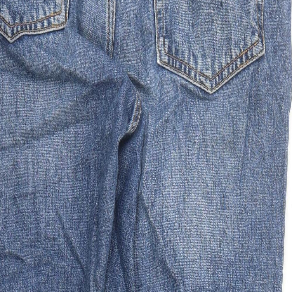 Topshop Womens Blue Cotton Straight Jeans Size 34 in L28 in Regular Button