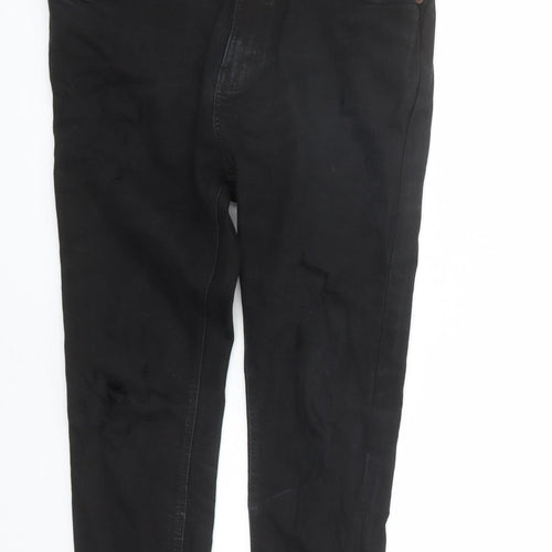 Pull&Bear Mens Black Cotton Skinny Jeans Size 32 in L29 in Regular Zip