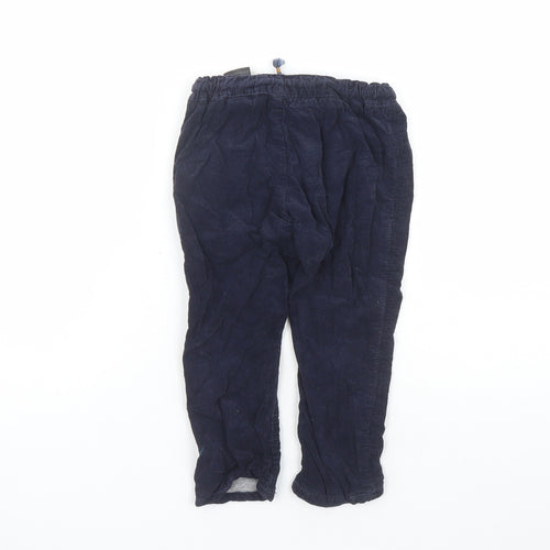 H&M Boys Blue Cotton Chino Trousers Size 2-3 Years Regular Drawstring - Elasticated Waist