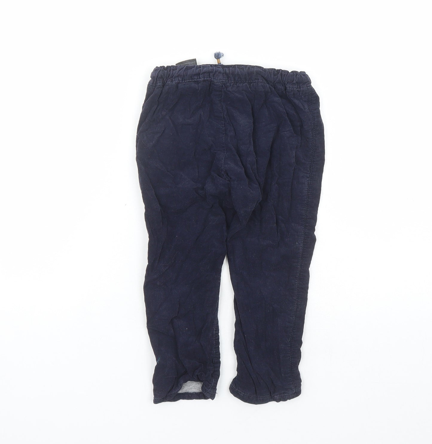 H&M Boys Blue Cotton Chino Trousers Size 2-3 Years Regular Drawstring - Elasticated Waist