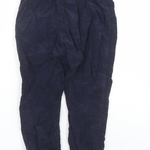 H&M Boys Blue Cotton Chino Trousers Size 2-3 Years Regular Drawstring - Elasticated Waist