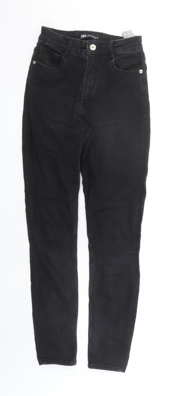 Zara Womens Black Cotton Skinny Jeans Size 24 in L27 in Regular Zip