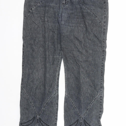 Per Una Womens Blue Cotton Straight Jeans Size 12 L29 in Regular Zip