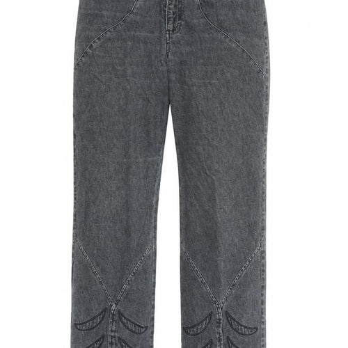 Per Una Womens Blue Cotton Straight Jeans Size 12 L29 in Regular Zip