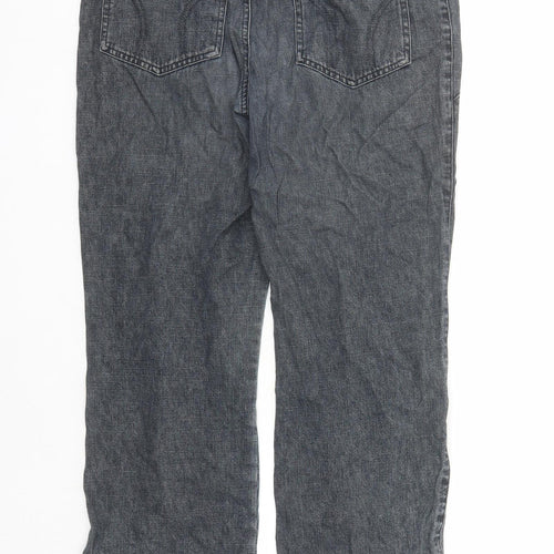 Per Una Womens Blue Cotton Straight Jeans Size 12 L29 in Regular Zip