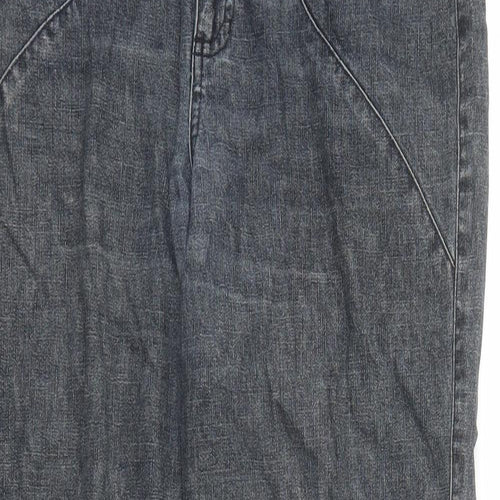 Per Una Womens Blue Cotton Straight Jeans Size 12 L29 in Regular Zip