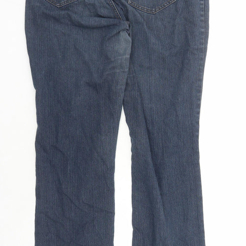 Now Womens Blue Cotton Straight Jeans Size 12 L31 in Regular Zip