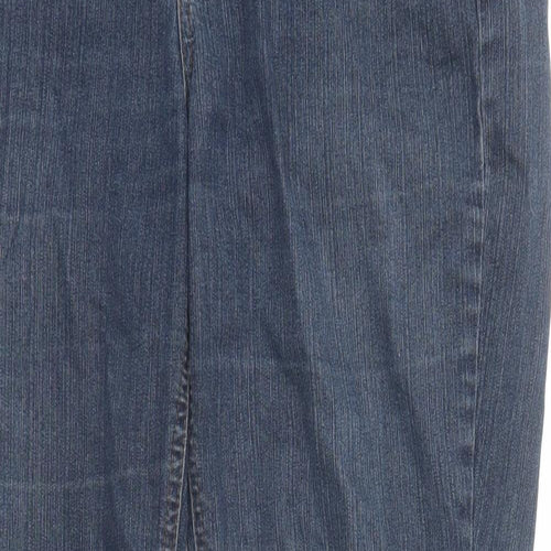 Now Womens Blue Cotton Straight Jeans Size 12 L31 in Regular Zip
