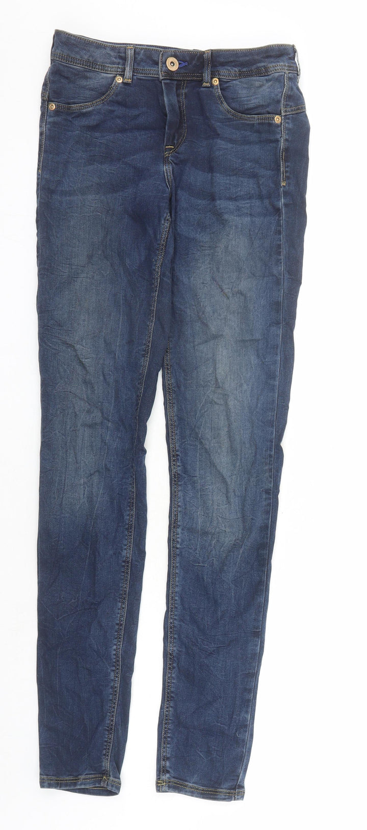 H&M Womens Blue Cotton Skinny Jeans Size 26 in L31 in Regular Zip