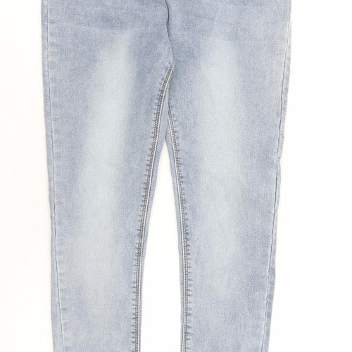 Miss One Womens Blue Cotton Skinny Jeans Size 12 L29 in Regular Zip