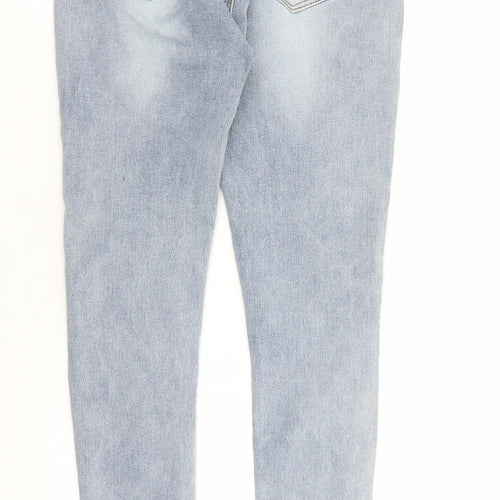 Miss One Womens Blue Cotton Skinny Jeans Size 12 L29 in Regular Zip