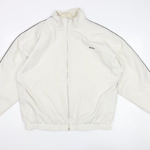 Reebok Mens Ivory Jacket Size M Zip - Logo