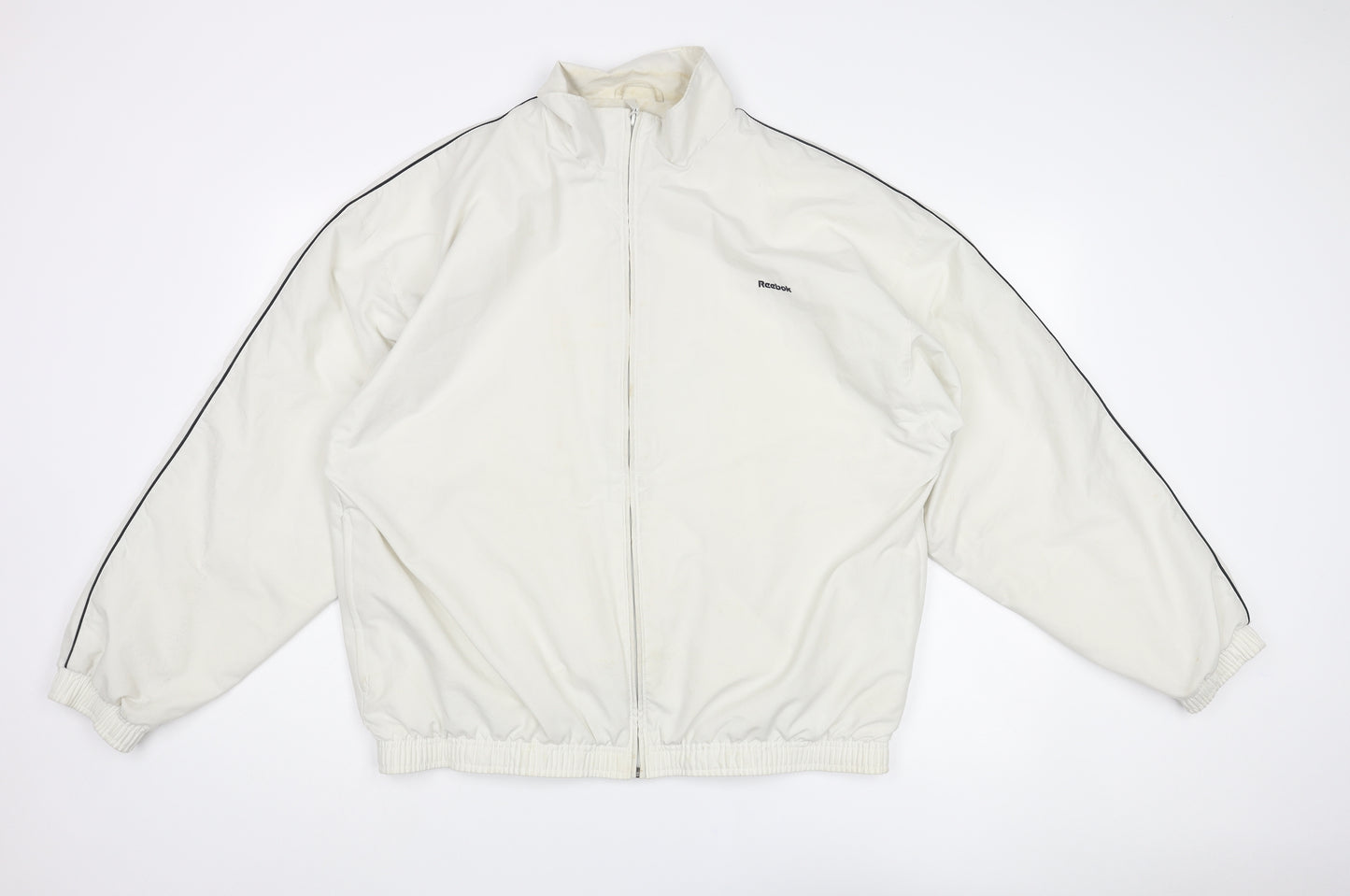 Reebok Mens Ivory Jacket Size M Zip - Logo