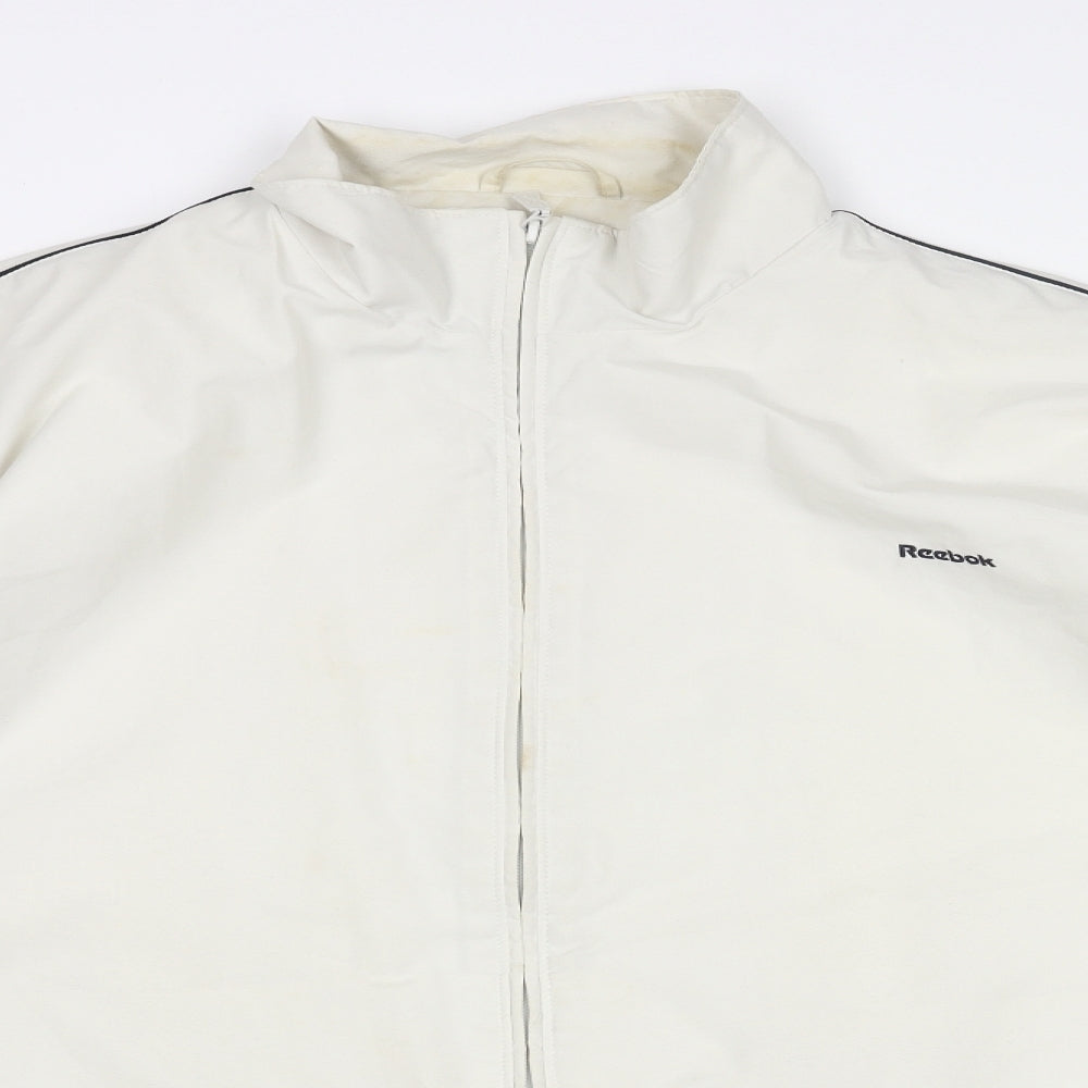 Reebok Mens Ivory Jacket Size M Zip - Logo