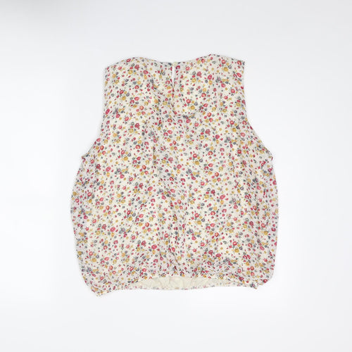 New Look Womens Multicoloured Floral Polyester Camisole Blouse Size 14 Scoop Neck