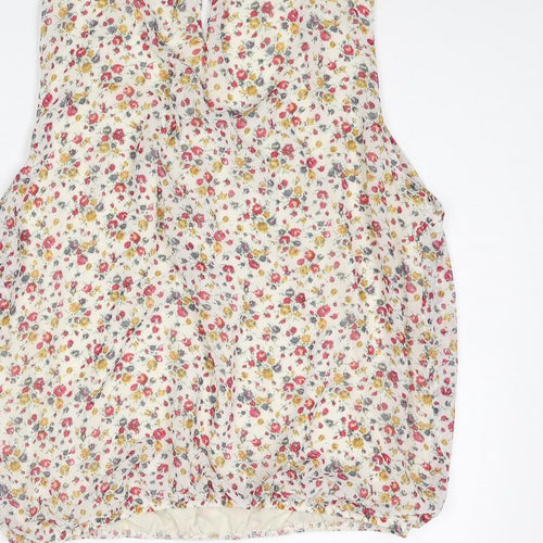 New Look Womens Multicoloured Floral Polyester Camisole Blouse Size 14 Scoop Neck