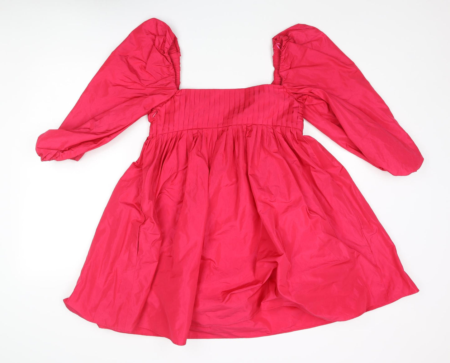 Zara Womens Pink Polyester A-Line Size S Sweetheart Zip - Pleated