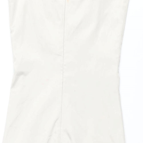 Beige Womens Beige Polyester Bodycon Size 8 Sweetheart Zip - Lace Up