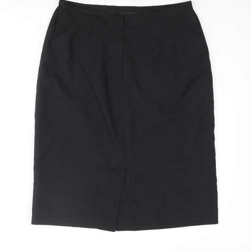 Klass Womens Black Polyester Straight & Pencil Skirt Size 16 Zip