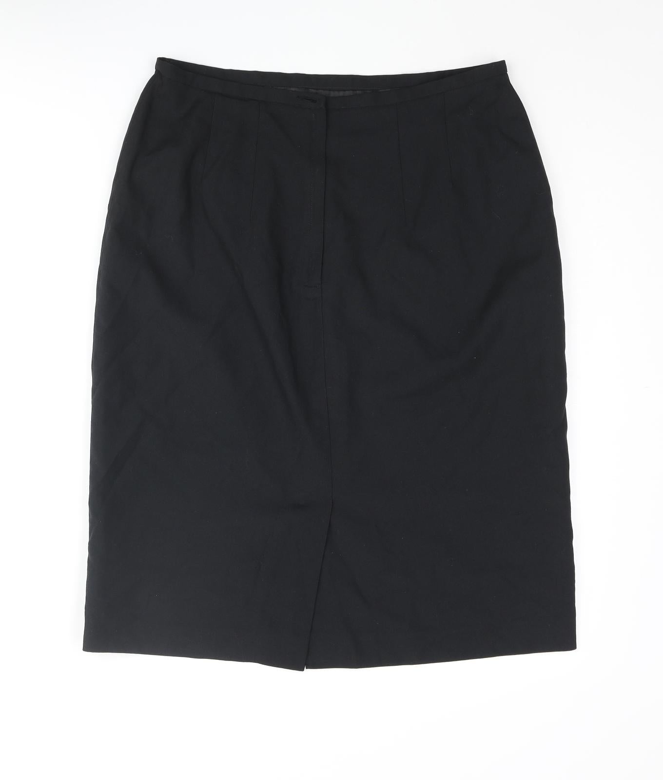 Klass Womens Black Polyester Straight & Pencil Skirt Size 16 Zip