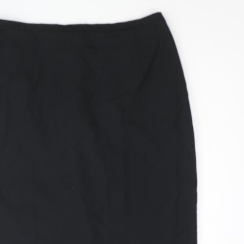 Klass Womens Black Polyester Straight & Pencil Skirt Size 16 Zip