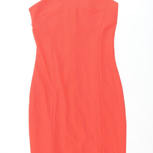 River Island Womens Red Polyester Bodycon Size 8 Halter Zip