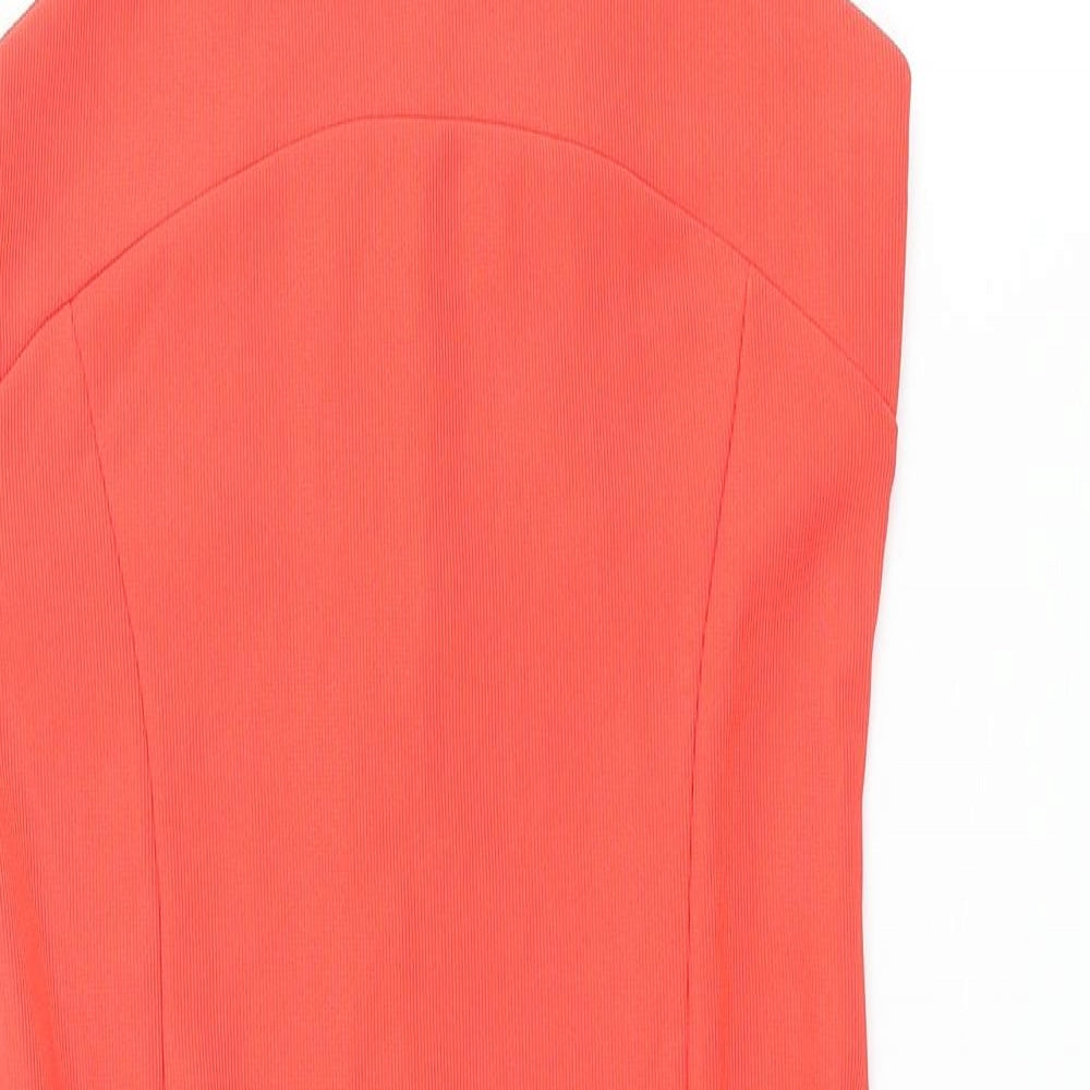 River Island Womens Red Polyester Bodycon Size 8 Halter Zip