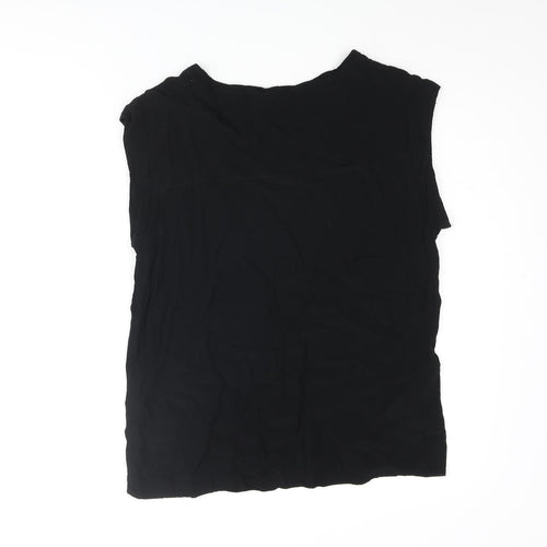 Mango Womens Black Viscose Camisole Blouse Size S Round Neck
