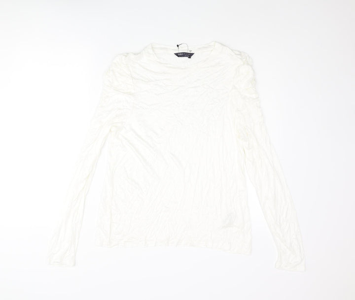 Marks and Spencer Womens Ivory Viscose Basic Blouse Size 16 Round Neck