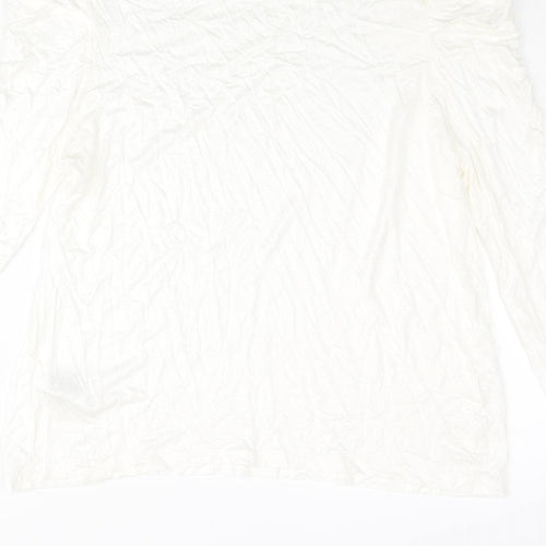 Marks and Spencer Womens Ivory Viscose Basic Blouse Size 16 Round Neck