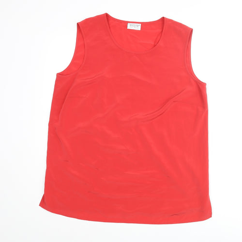 Basler Womens Red Polyester Camisole Blouse Size 14 Scoop Neck