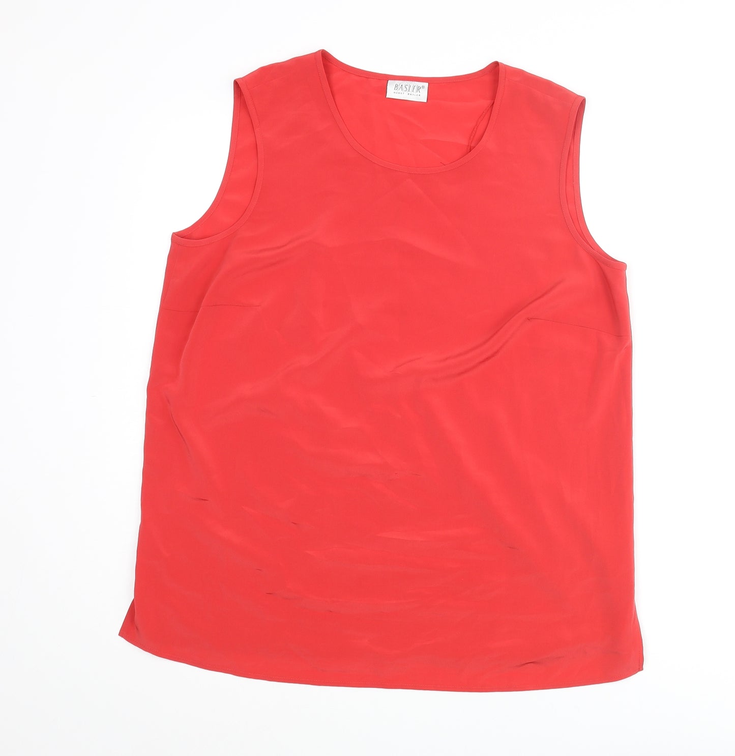 Basler Womens Red Polyester Camisole Blouse Size 14 Scoop Neck