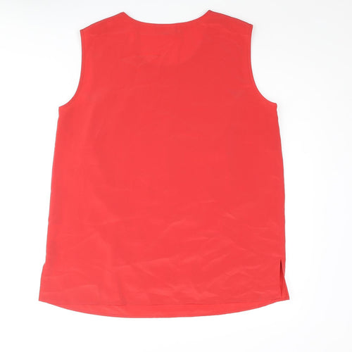 Basler Womens Red Polyester Camisole Blouse Size 14 Scoop Neck