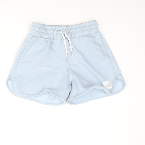 Holyfield Girls Blue Cotton Sweat Shorts Size M L4 in Regular Drawstring - Age 12-14