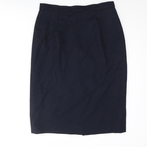 Classics Womens Blue Polyester Straight & Pencil Skirt Size 16 Zip