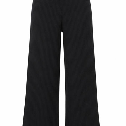 Addax Womens Black Viscose Trousers Size M L30 in Regular - Ribbed
