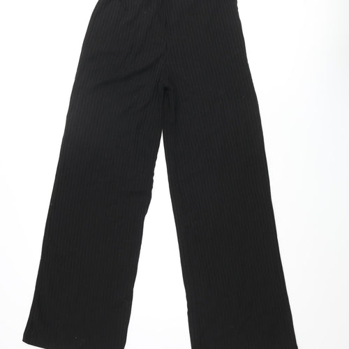 Addax Womens Black Viscose Trousers Size M L30 in Regular - Ribbed