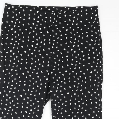 Roman Womens Black Polka Dot Polyester Capri Trousers Size 14 Regular