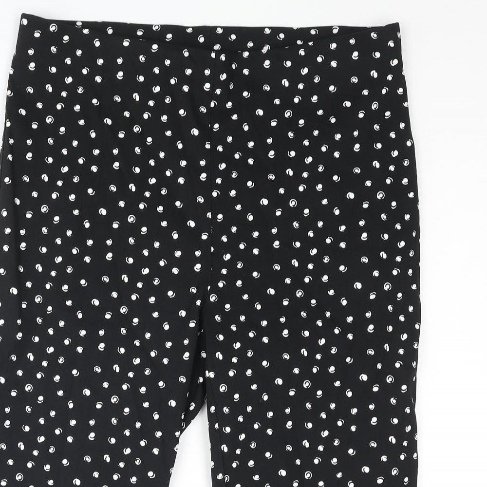 Roman Womens Black Polka Dot Polyester Capri Trousers Size 14 Regular