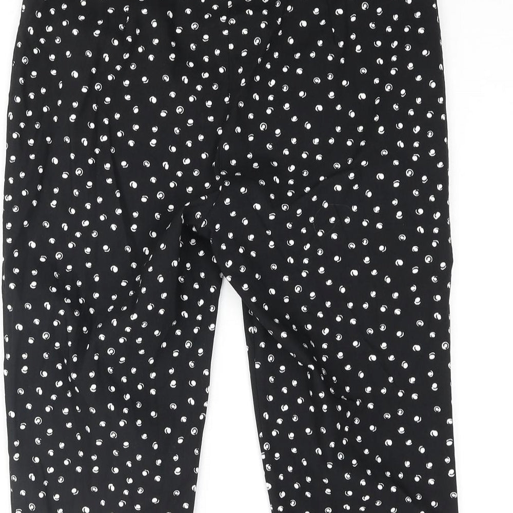Roman Womens Black Polka Dot Polyester Capri Trousers Size 14 Regular