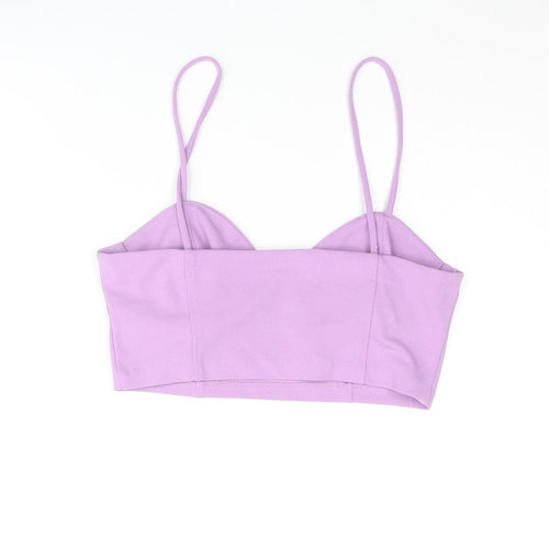 Zara Womens Purple Polyester Cropped Tank Size S Sweetheart - Bralette