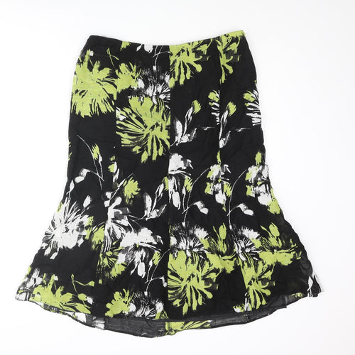 CC Womens Multicoloured Floral Viscose Trumpet Skirt Size 14 Zip