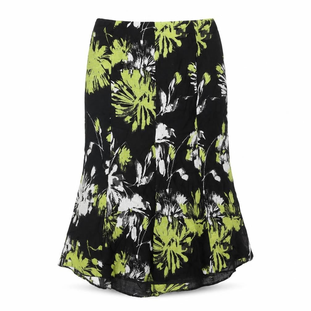 CC Womens Multicoloured Floral Viscose Trumpet Skirt Size 14 Zip