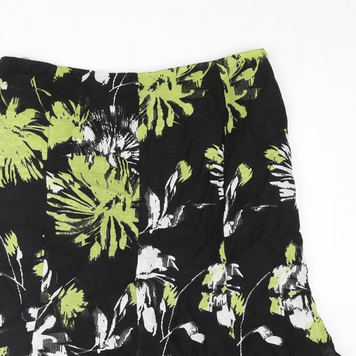 CC Womens Multicoloured Floral Viscose Trumpet Skirt Size 14 Zip