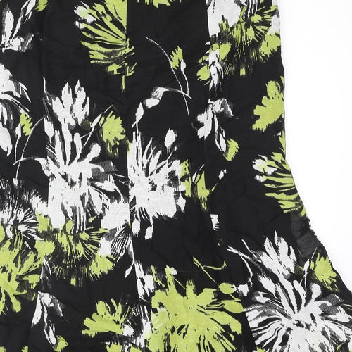 CC Womens Multicoloured Floral Viscose Trumpet Skirt Size 14 Zip