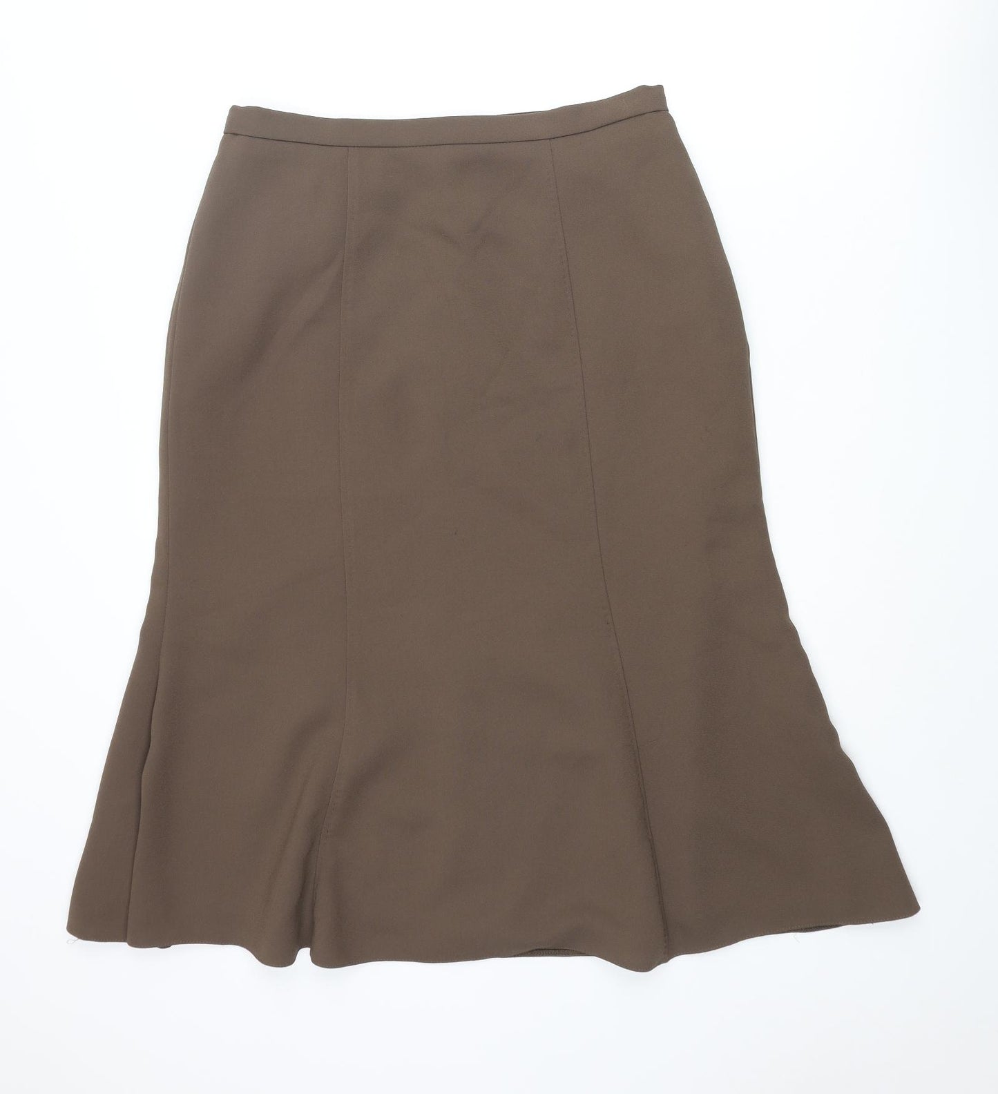 Eastex Womens Brown Polyester Trumpet Skirt Size 14 Zip