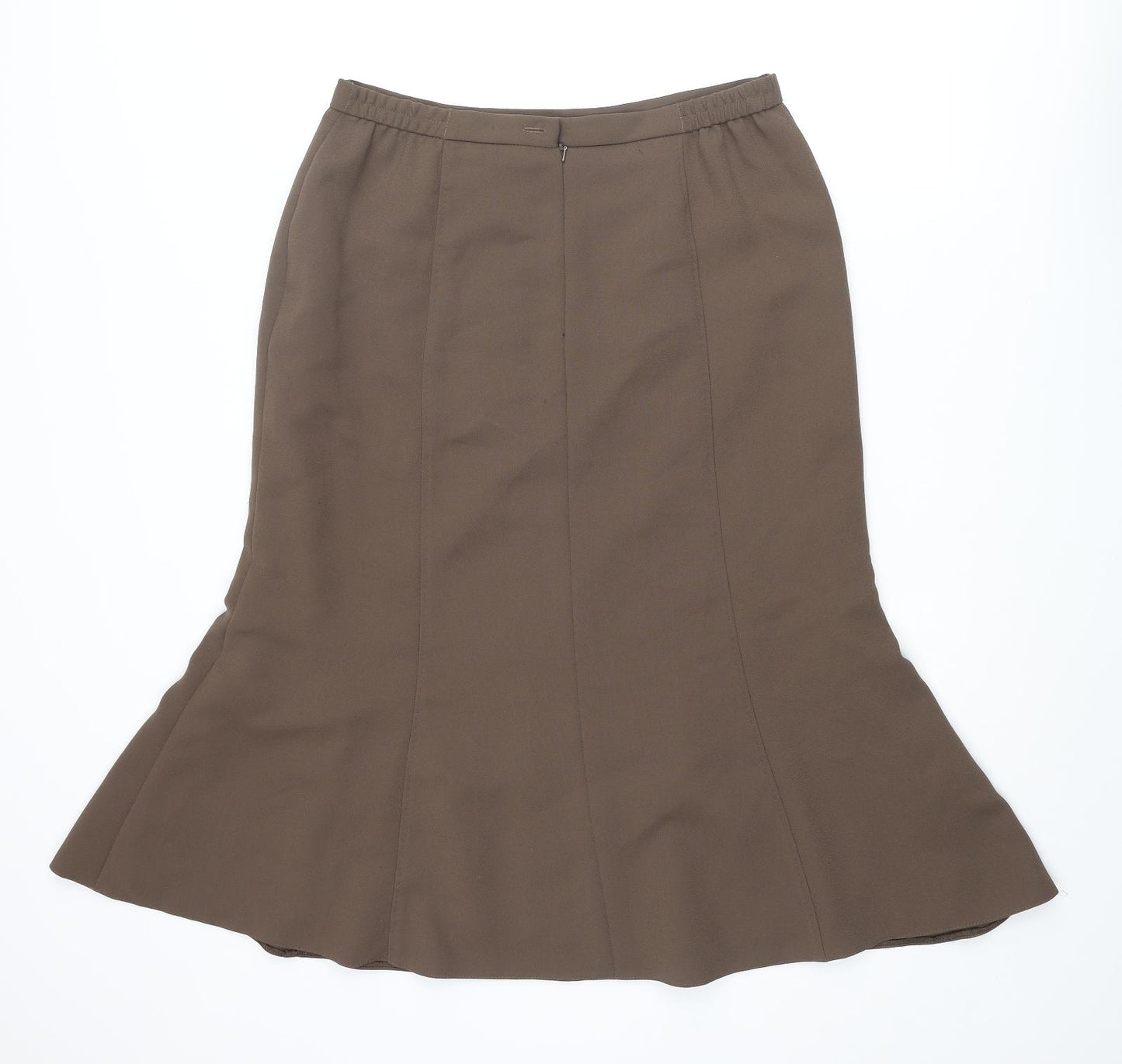 Eastex Womens Brown Polyester Trumpet Skirt Size 14 Zip