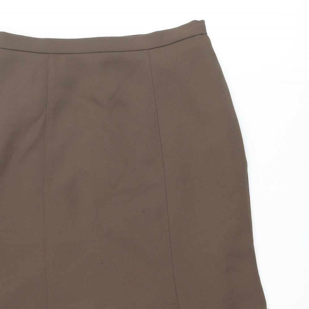 Eastex Womens Brown Polyester Trumpet Skirt Size 14 Zip