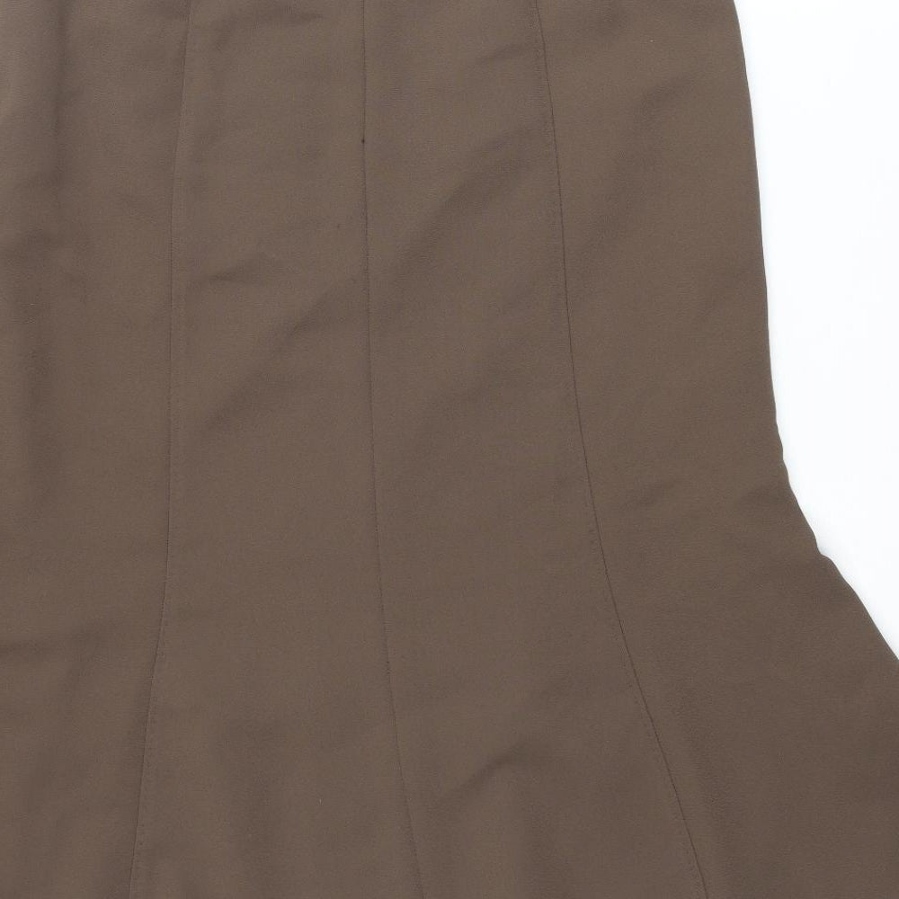 Eastex Womens Brown Polyester Trumpet Skirt Size 14 Zip